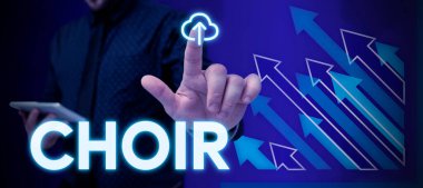 Handwriting text Choir, Word Written on a group organized to perform ensemble singing