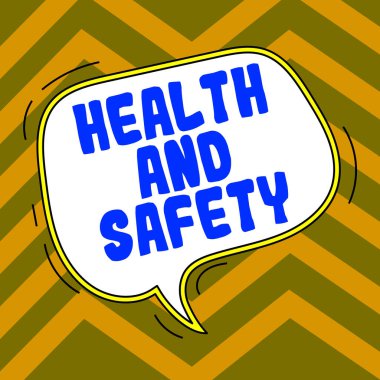 Kavramsal manşet: Sağlık ve Güvenlik, kendinizi zarardan korumak için gerekli adımları atmak.