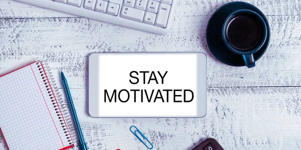 Conceptual Display Stay Motivated Internet Concept Reward Yourself Every Time — Stock Photo, Image