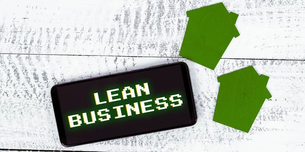 Znaki Pisma Ręcznego Lean Business Słowo Rzecz Poprawy Minimalizacji Odpadów — Zdjęcie stockowe