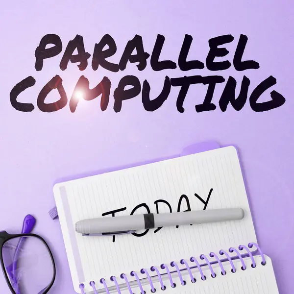 Conceptual Caption Parallel Computing Concept Meaning Simultaneous Calculation Means Software — 스톡 사진