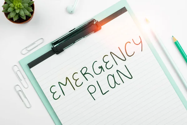 Conceptual caption Emergency Plan, Word Written on Procedures for response to major emergencies Be prepared
