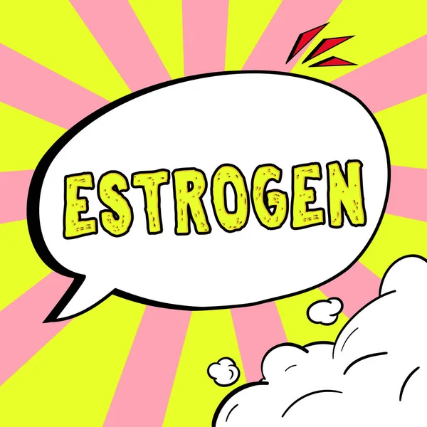 Text Caption Presenting Estrogen Conceptual Photo Group Hormones Promote Development — 图库照片