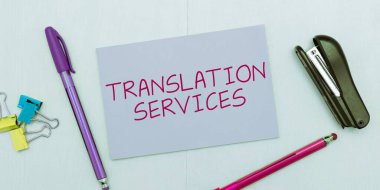 Writing displaying text Translation Services, Conceptual photo organization that provide people to translate speech