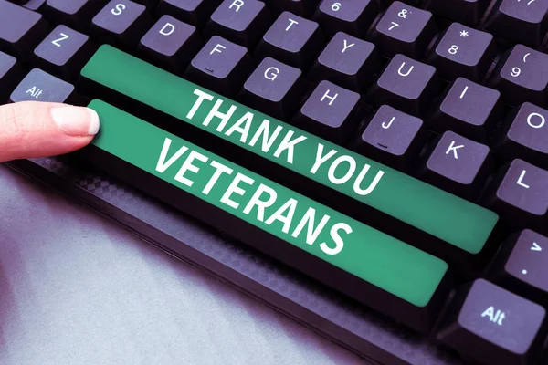 Conceptual display Thank You Veterans, Business concept Expression of Gratitude Greetings of Appreciation