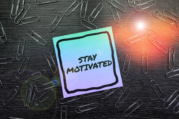 Text Sign Showing Stay Motivated Business Overview Reward Yourself Every — Stock Photo, Image