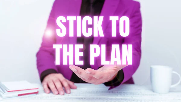 Handwriting Text Stick Plan Conceptual Photo Adhere Some Plan Deviate – stockfoto
