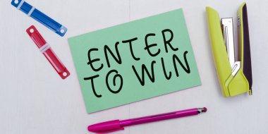 Kavramsal görünüm Kazanmak İçin Girin, İnternet Konsepti ödül veya kazanma şansı karşılığında bir şey takas ediyor