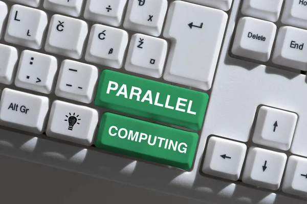 Sign displaying Parallel Computing, Business approach simultaneous calculation by means of software and hardware