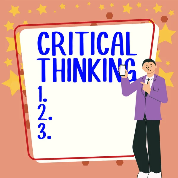 Sign Displaying Critical Thinking Business Concept Sequence Stages Project Requiring — 스톡 사진