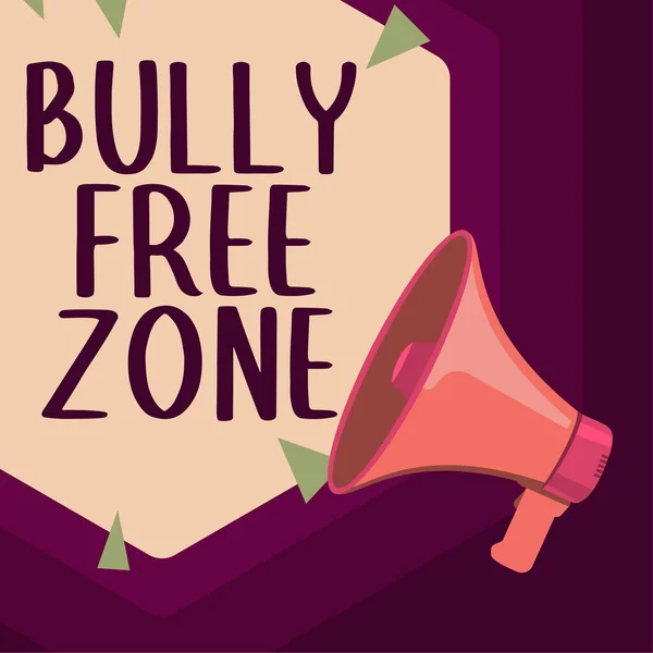 Conceptual Display Bully Free Zone Concept Meaning Respectful Other Bullying — Foto Stock