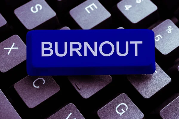 Tanda Menampilkan Burnout Foto Konseptual Merasa Kelelahan Fisik Dan Emosional — Stok Foto