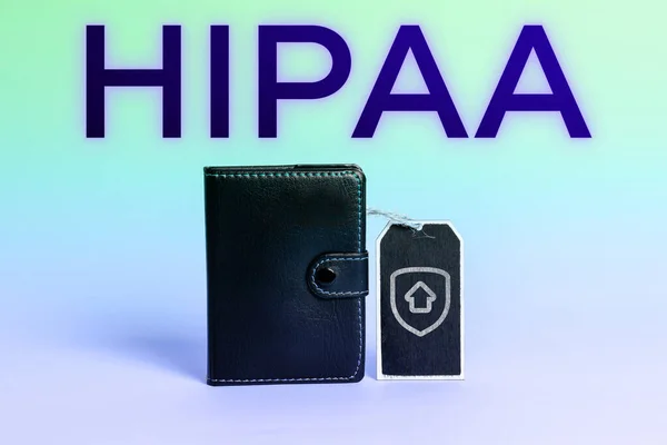 文字标志显示Hipaa Business Showcase Acprém是健康保险可携带性问责制的缩写 — 图库照片