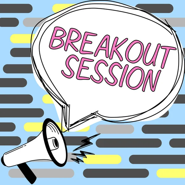 Text Showing Inspiration Breakout Session Internet Concept Workshop Discussion Presentation — стоковое фото