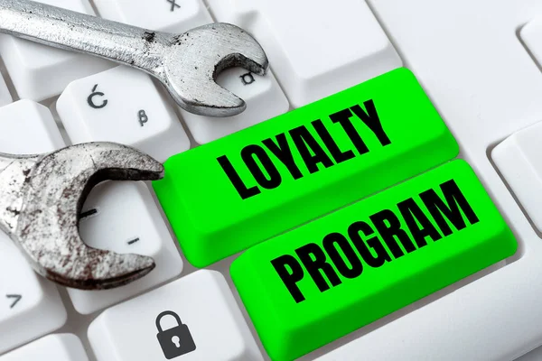 Handschrift Tekst Loyalty Program Business Aanpak Marketing Inspanning Die Prikkels — Stockfoto