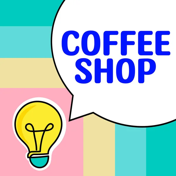 Text Caption Presenting Coffee Shop Business Concept Small Informal Restaurant — 图库照片