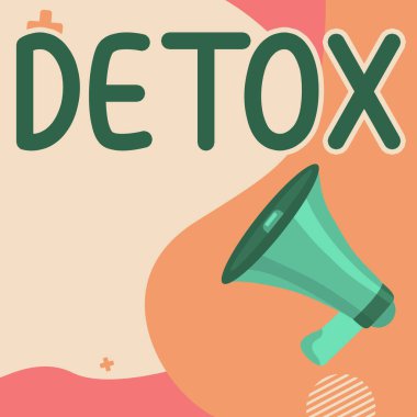 Detox sunan metin başlığı, Beslenme Sağlığı Bağımlılığı için Kavramsal Fotoğraf Anı