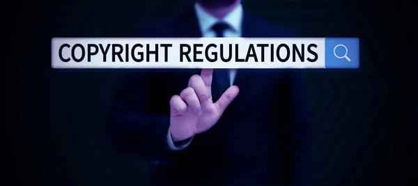 Conceptual Display Copyright Regulations Business Concept Body Law Governs Original —  Fotos de Stock