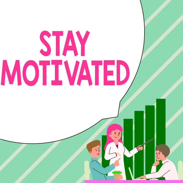 Sign Displaying Stay Motivated Word Written Reward Yourself Every Time — Stok fotoğraf