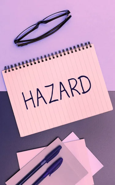 Text Sign Showing Hazard Business Showcase Account Statement Describing Danger — Stockfoto