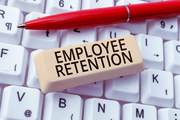 Sign Displaying Employee Retention Business Overview Internal Recruitment Method Employed — 图库照片