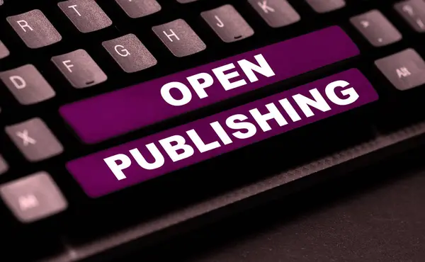 Text Sign Showing Open Publishing Business Concept Online Access Many — Stock Photo, Image