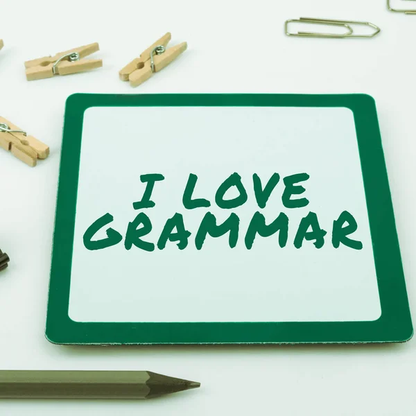 Segno Testo Che Mostra Love Grammar Business Idea Atto Ammirare — Foto Stock