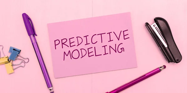 stock image Text showing inspiration Predictive Modeling, Business idea maintenance strategy driven by predictive analytics