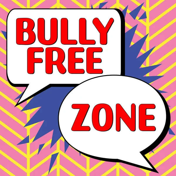 Conceptual Display Bully Free Zone Business Showcase Respectful Other Bullying — Stock Photo, Image