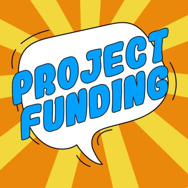 Proje Finansmanı sunan metin başlığı, daha büyük ve başarılı olması için kuruluş için ödeme yapan iş konsepti