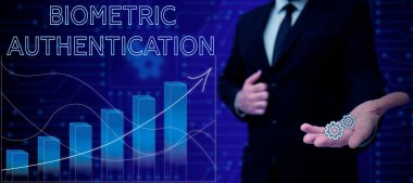 Kavramsal görüntü Biyometrik Yetkilendirme, İş gösterisi kimlik doğrulaması biyolojik girdi içerir