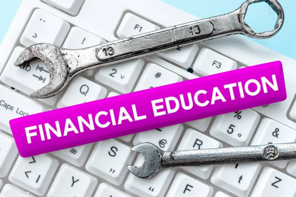Inspiratie Uithangbord Financieel Onderwijs Bedrijfsoverzicht Inzicht Monetaire Gebieden Zoals Financiën — Stockfoto