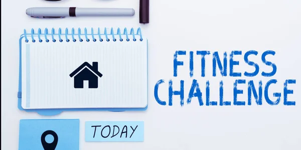 Text Sign Showing Fitness Challenge Business Idea Condition Being Physically — Φωτογραφία Αρχείου