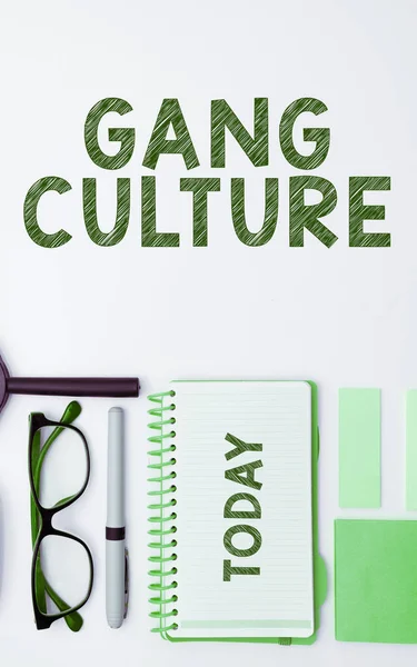Text Tecken Som Visar Gang Kultur Internet Begreppet Särskild Organisation — Stockfoto