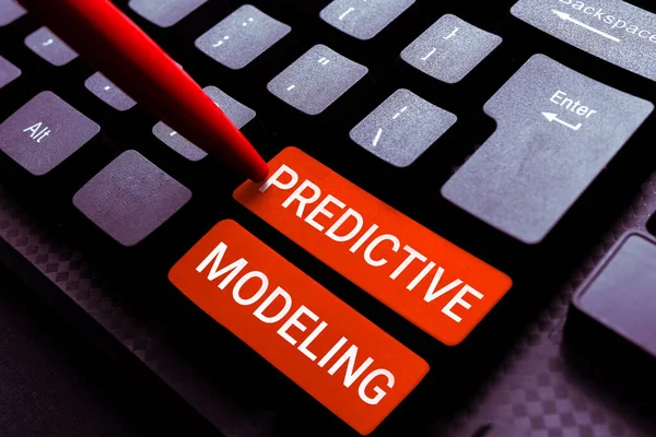 Text Tecken Som Visar Prediktiv Modellering Affärsidé Underhållsstrategi Driven Prediktiv — Stockfoto