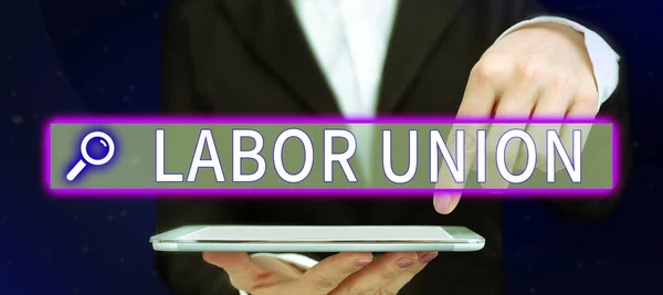 Handschrifttekst Labor Union Business Overview Rules Relating Rights Responsibilities Workers — Stockfoto