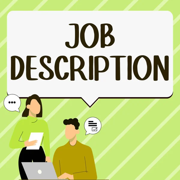 Znak Zobrazující Job Description Conceptual Photo Dokument Který Popisuje Povinnosti — Stock fotografie