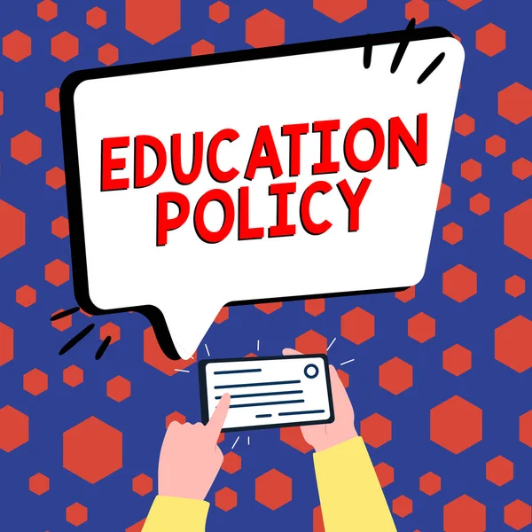 介绍教育政策的文字说明 关于教学方法的研究领域的文字 — 图库照片
