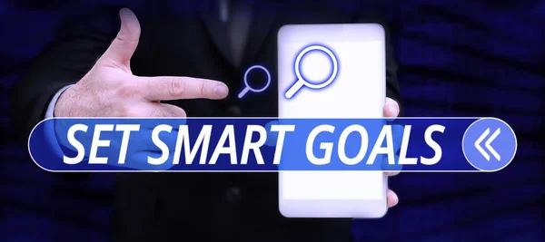 Textschild Mit Smart Goals Geschäftsidee Erreichen Erreichbarer Ziele Gute Geschäftspläne — Stockfoto
