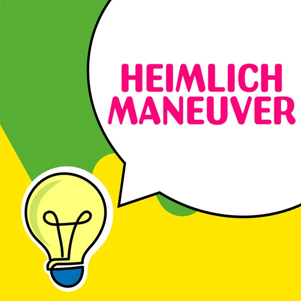 Hand Writing Sign Heimlich Maneuver Internet Concept Application Upward Pressure — Stock Fotó