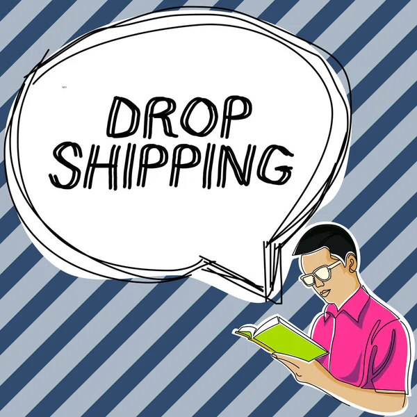Text Sign Showing Drop Shipping Business Overview Send Goods Manufacturer — Foto de Stock