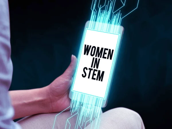 Концептуальне Відображення Жінки Стовпі Слово Науки Технології Інженерії Математика Вчений — стокове фото