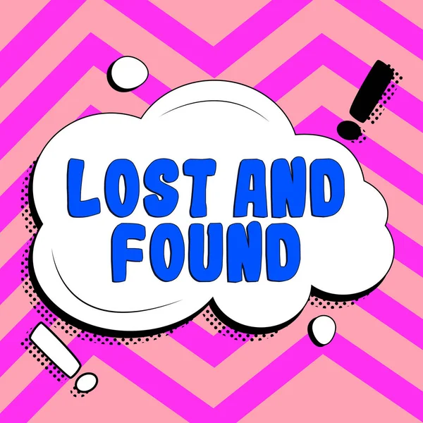 Bildunterschrift Lost Found Wort Für Wort Man Vergessene Dinge Finden — Stockfoto