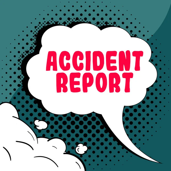 Tekst Met Bijschrift Accident Report Business Overview Een Formulier Dat — Stockfoto
