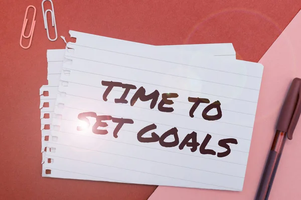 Hand Writing Sign Time Set Goals Internet Concept Desired Objective — 图库照片