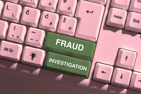 Writing Displaying Text Fraud Investigation Business Idea Process Determining Whether — Stock Photo, Image