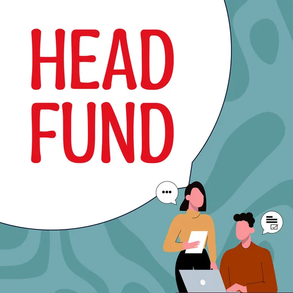 Escrita Exibindo Texto Head Fund Ideia Negócios Reúne Capital Investidores — Fotografia de Stock