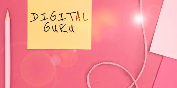 Conceptual Caption Digital Guru Business Approach Teacher Intellectual Guide Matters — Stockfoto