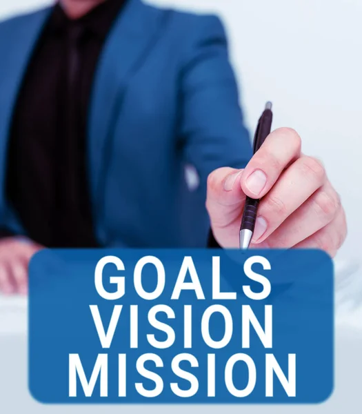 Ziele Vision Mission Word Für Praktischen Planungsprozess Verwendet Community Gruppe — Stockfoto