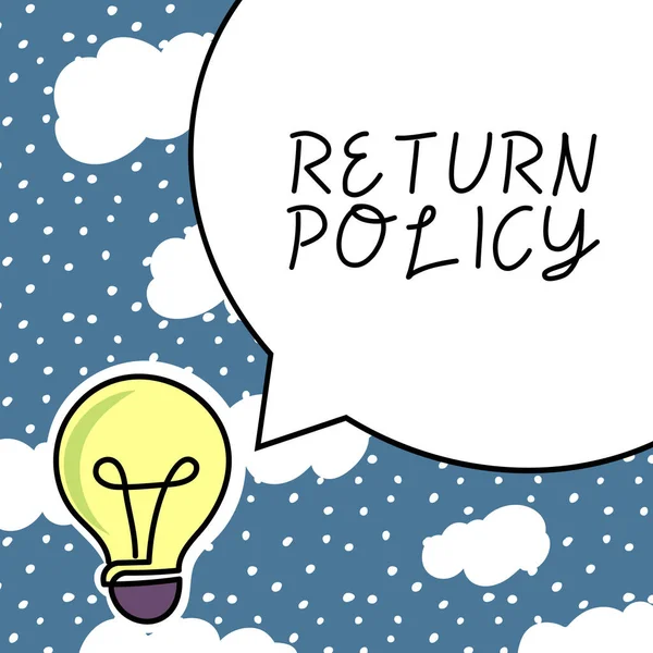 Text Sign Showing Return Policy Conceptual Photo Tax Reimbursement Retail — Foto Stock